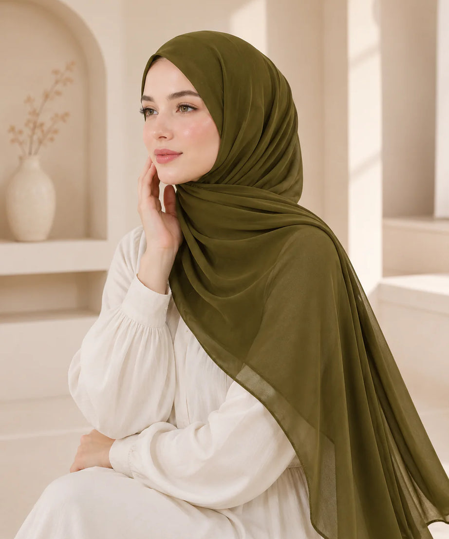 PLAIN GEORGETTE HIJAB - LEMON