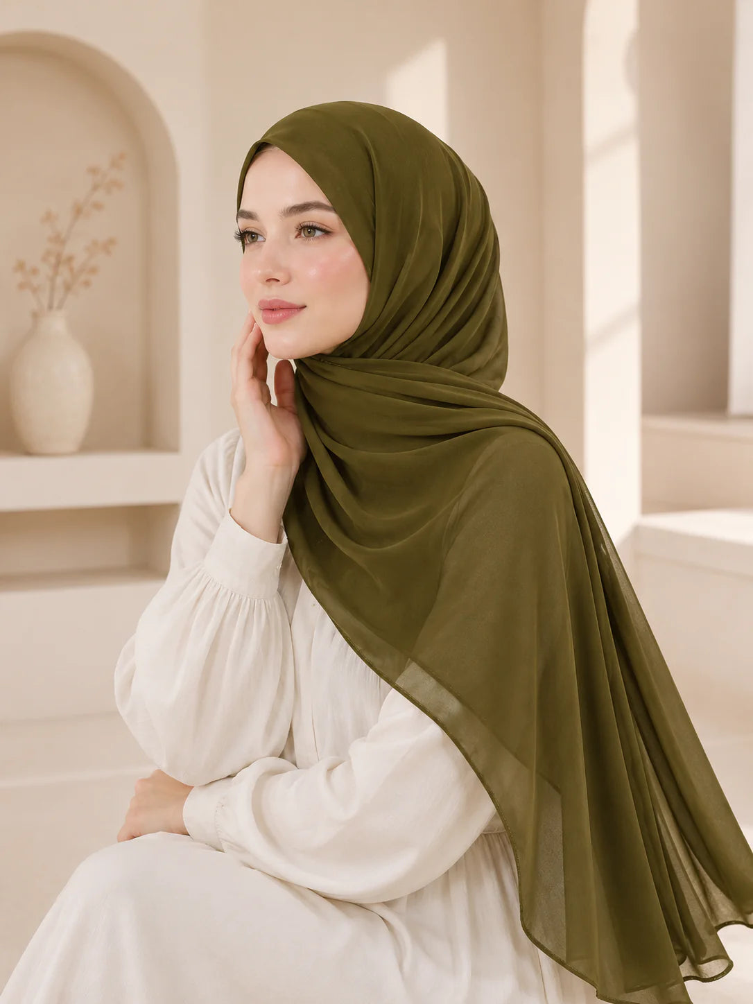 PLAIN GEORGETTE HIJAB - LEMON