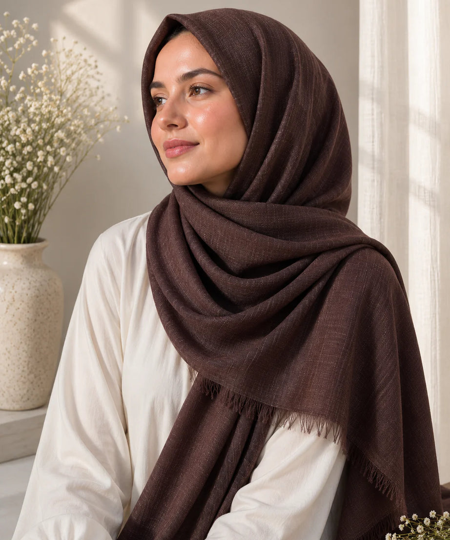 TURKISH LAWN HIJAB – WALNUT