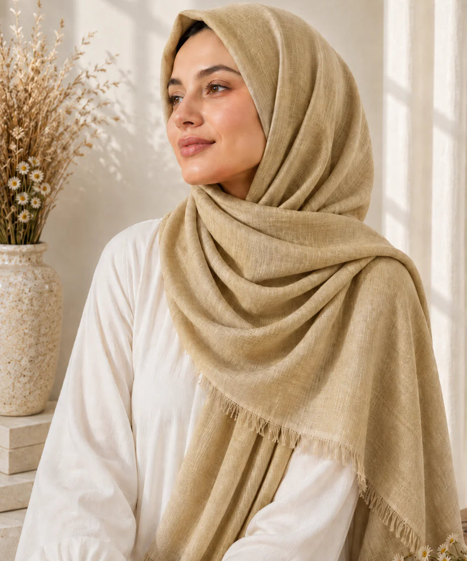 TURKISH LAWN HIJAB – BEIGE